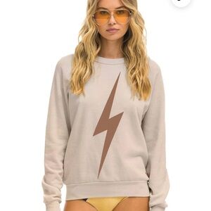 Aviator Nation Sweatshirt with Brown Lightning Bolt
